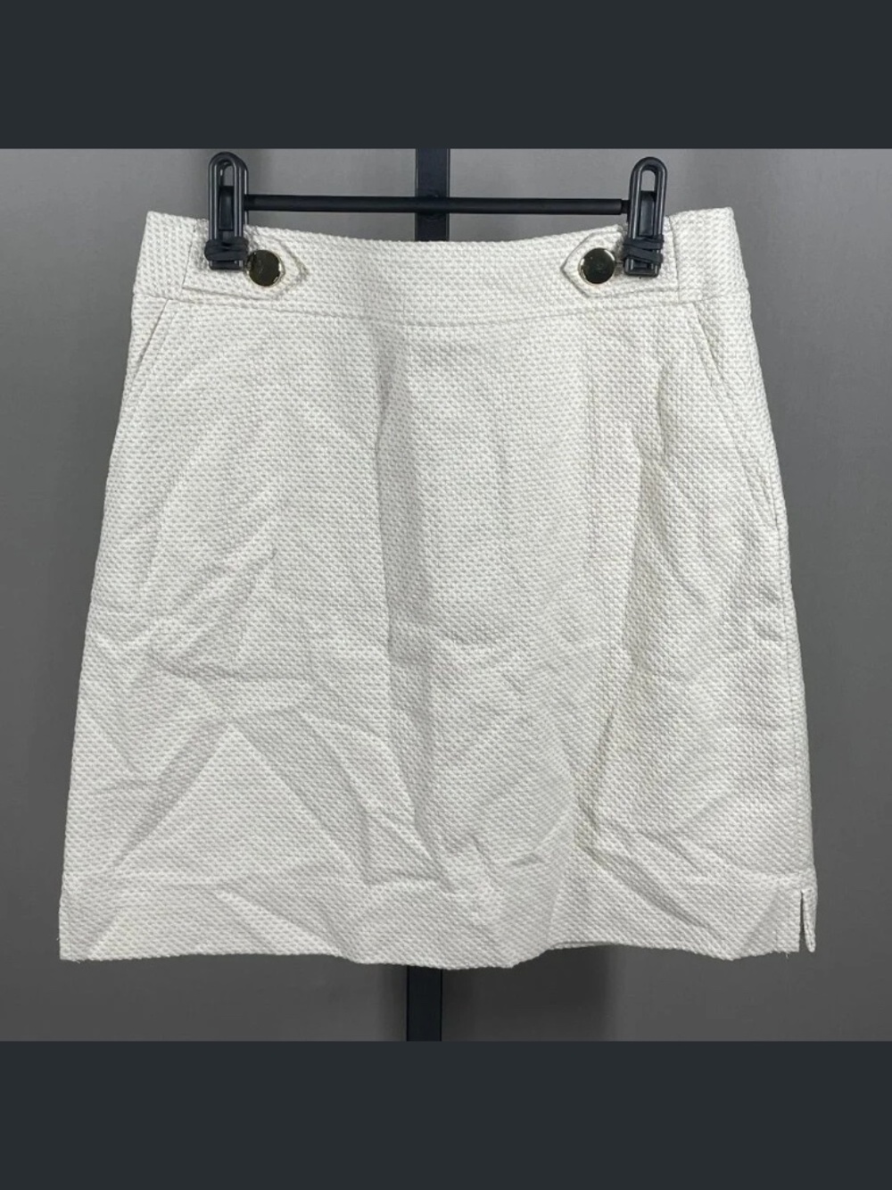 NEW Ann Taylor Skirt Womens 4 tan off white woven a line preppy classic